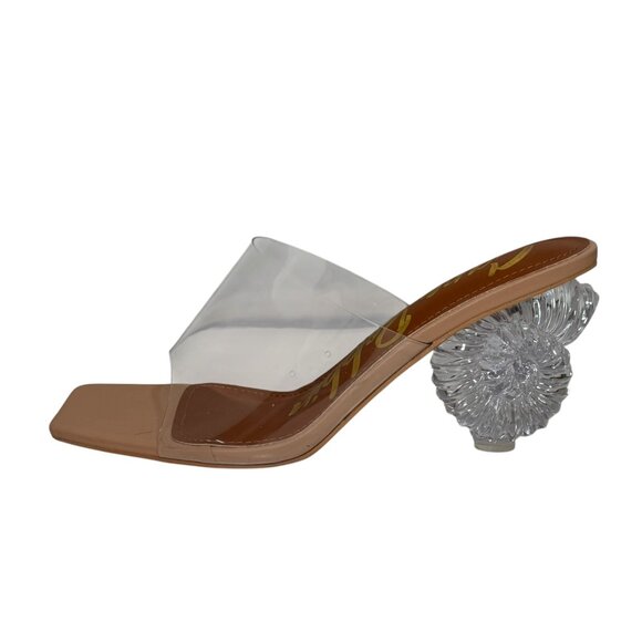 Cape Robbin Robertaa Clear Slide Sandals Acrylic Nautilus Shell Heel size 10 - Picture 3 of 7